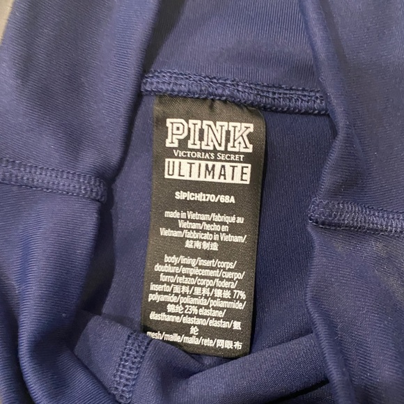 Pink Victoria’s Secret Ultimate Navy Blue and Black Leggings with Mesh Detail - Picture 13 of 13
